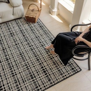 Thảm dệt hai tầng sợi màu vàng - đen